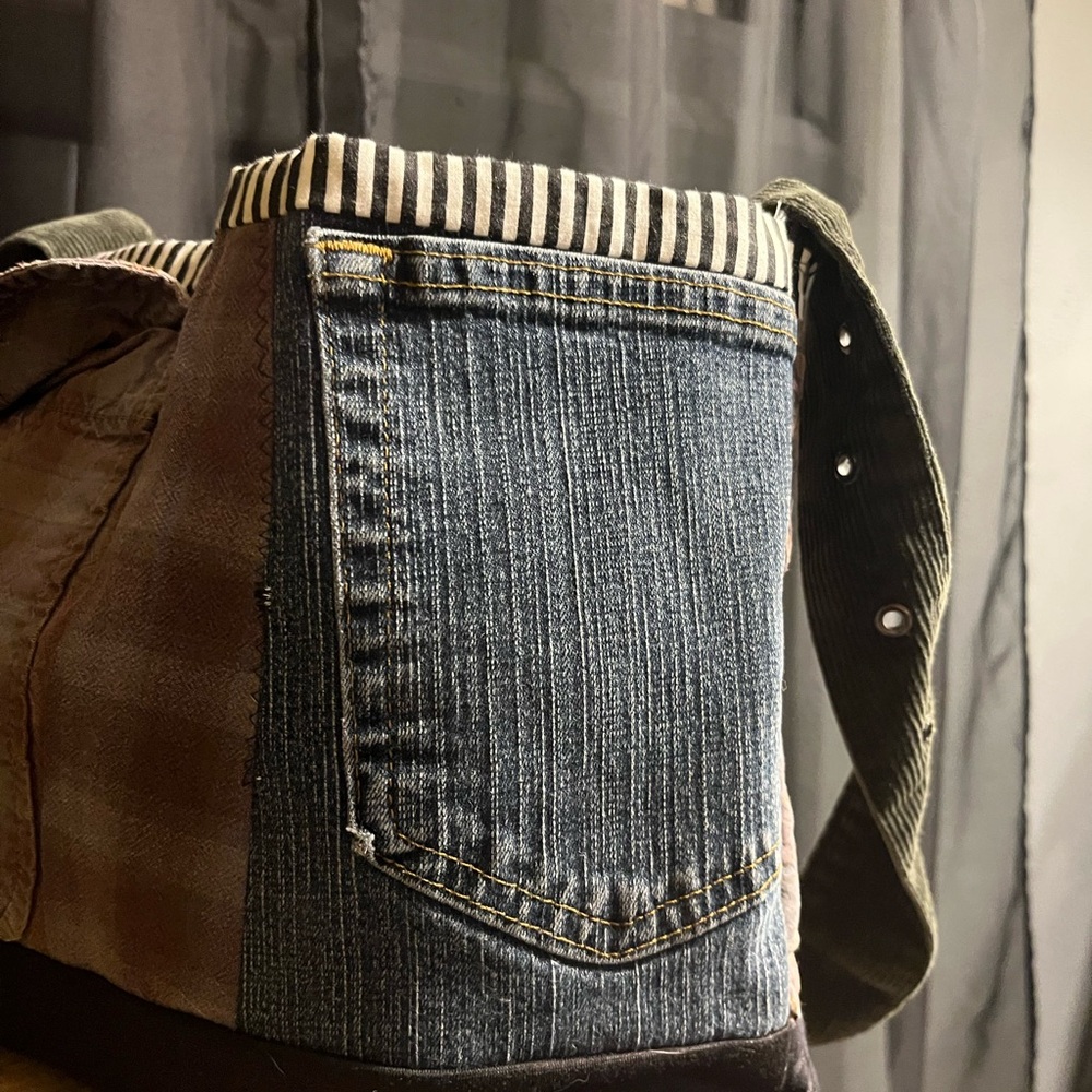 Multi-color Patchwork Plaid Crossbody Bag with Multiple Pockets